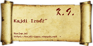 Kajdi Izsó névjegykártya